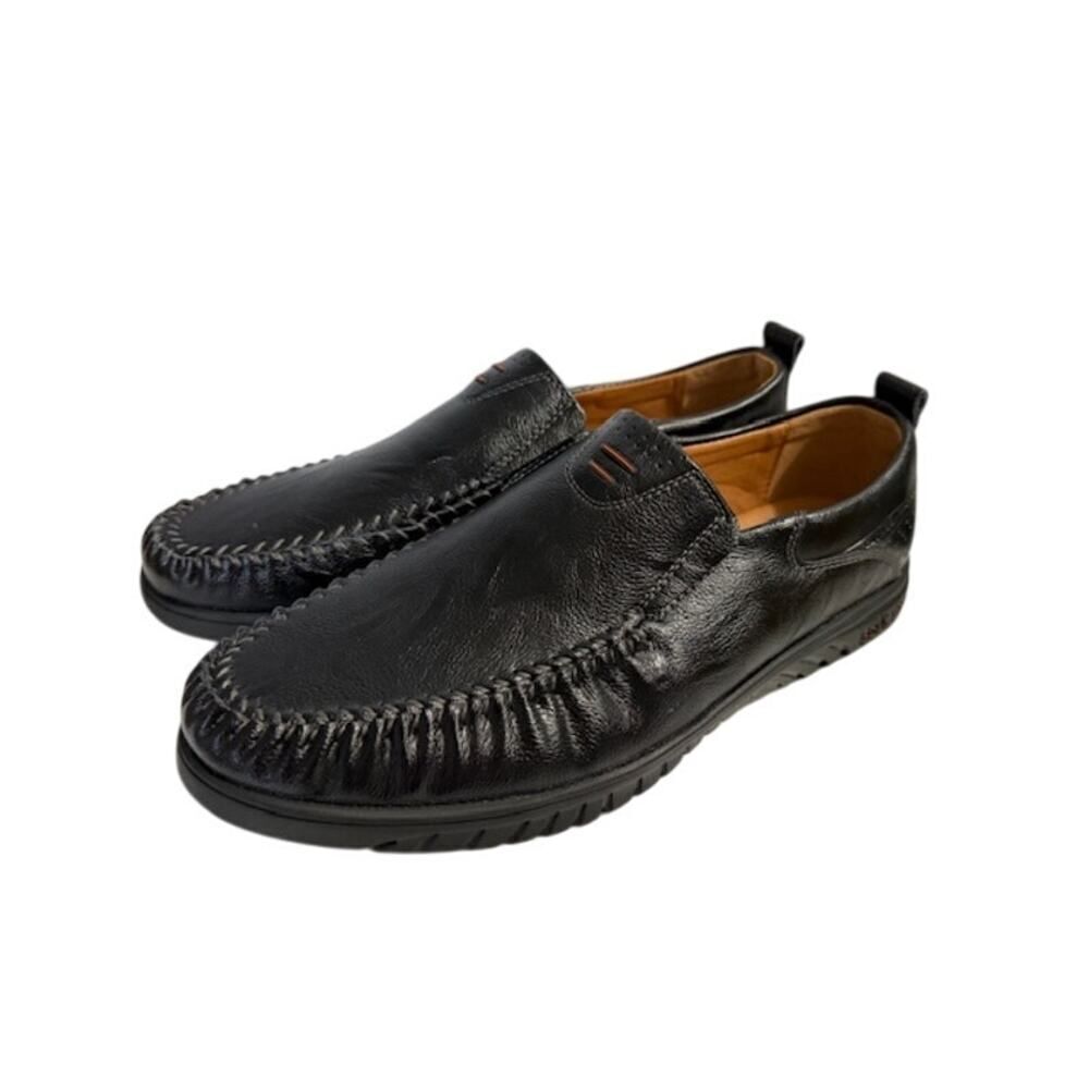 Clohoo Men's Leather Black Loafer Shoes A1858 Size 43 (9 m)